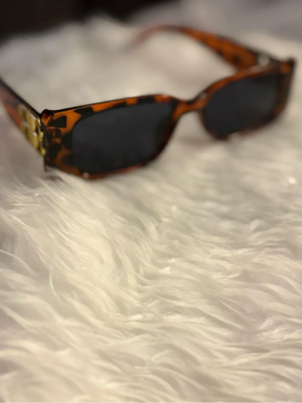 Tortoiseshell Sunglasses with Gold 'BB' Logo